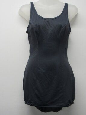 Vintage Dolfin Blue Retro Pin Up Rockabilly Swimsuit Swim Suit 34L *READ